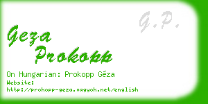 geza prokopp business card