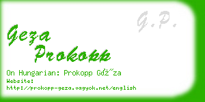 geza prokopp business card